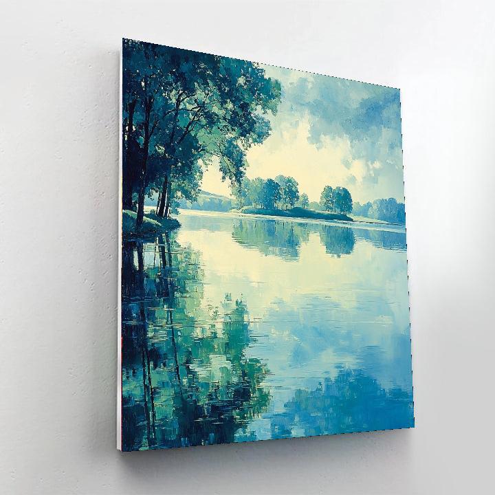 Paul Cézanne Inspired Shimmering Lakeside Reflections  Painting By Numbers Kit