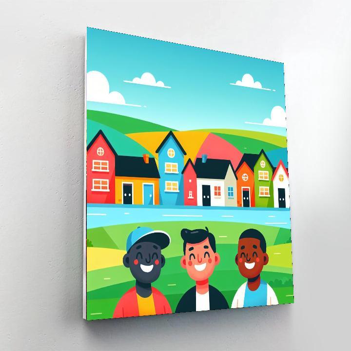 Vibrant Village Vibes Paint By Numbers