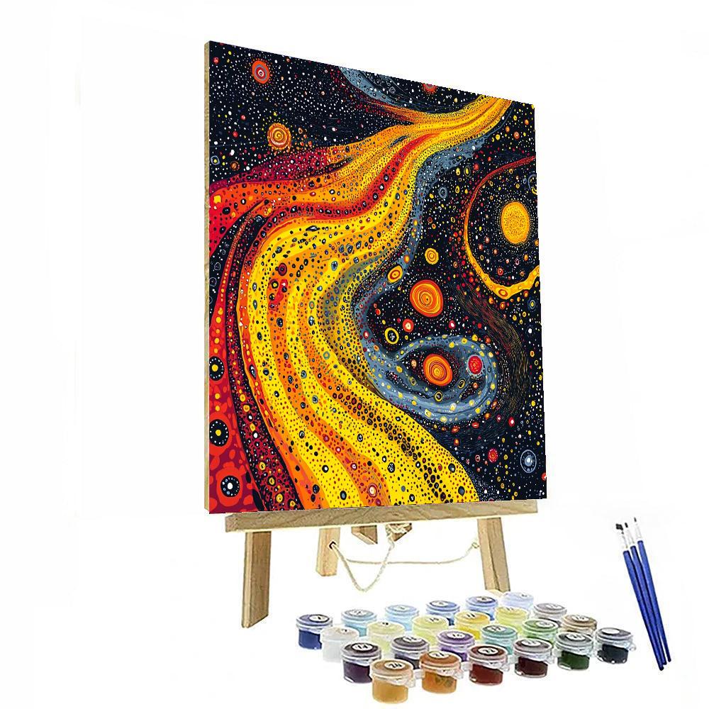 Yayoi Kusama Inspired Cosmic Whirlwind Of Expression  DIY Paint By Numbers