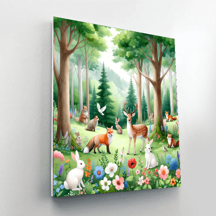 Cuddly Forest Friends Painting Number Kit