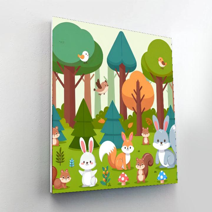 Cuddly Woodland Critters Numbered Painting Kits