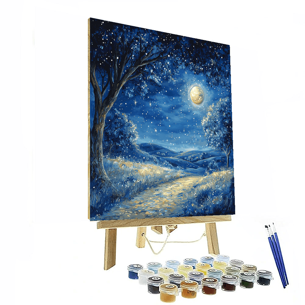Magritte Inspired Lunar Dreams - DIY Painting By Numbers Kit