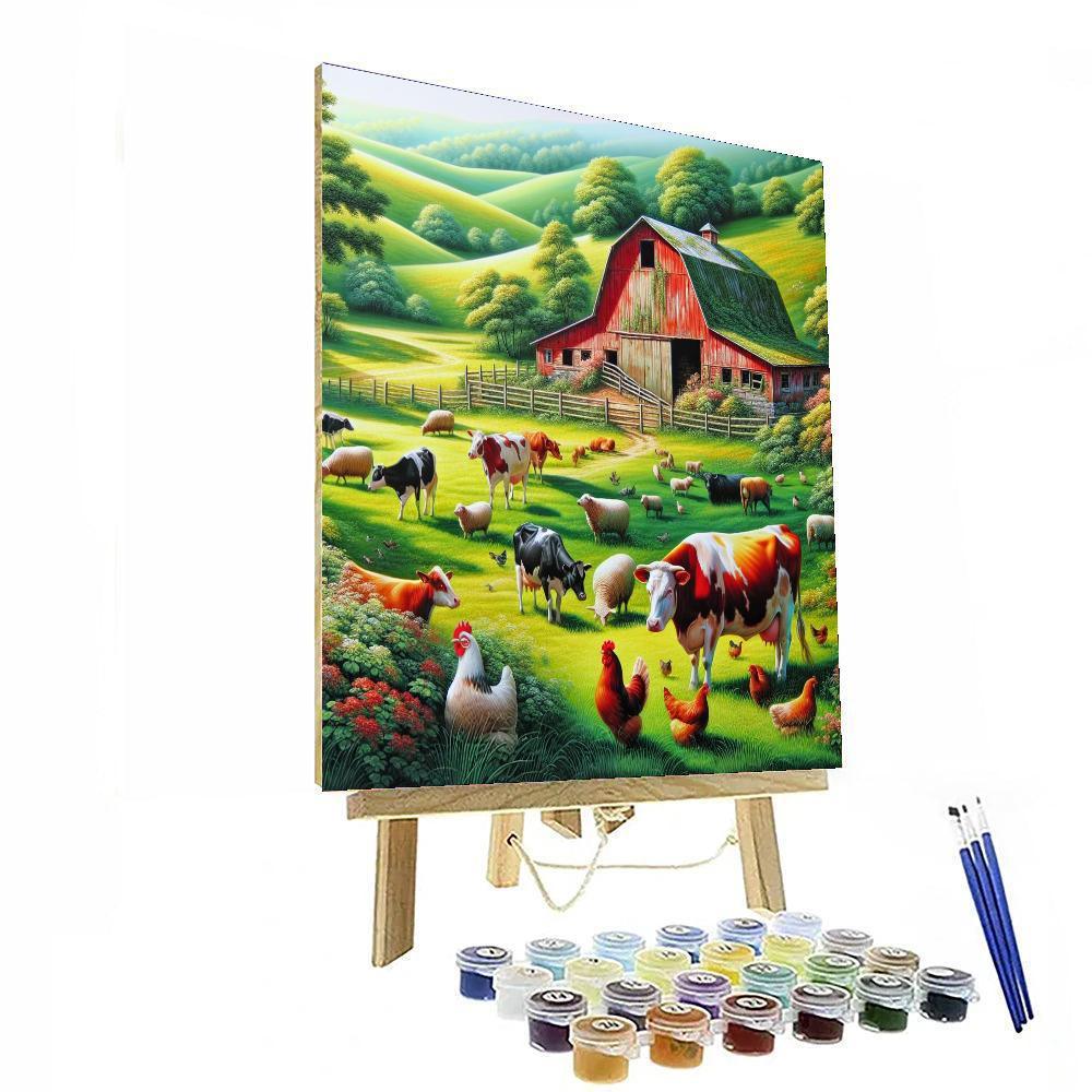 Charming Summer Farm Painting Number Kit