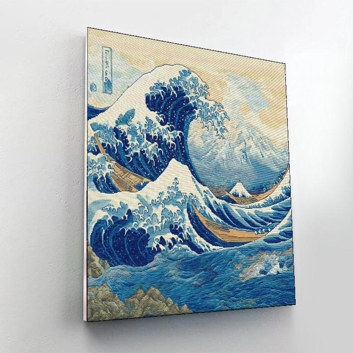 Hokusai Inspired Hokusai's Ocean Symphony  Paint By Number