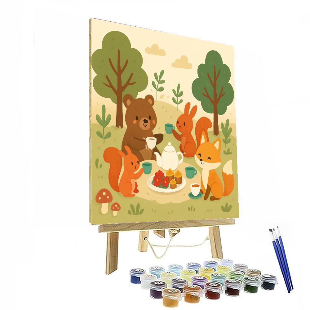 Enchanted Woodland Tea Party DIY Paint By Numbers