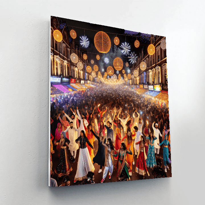 Diwali Festival Of Lights - Leicester, England Painting By Numbers Kit