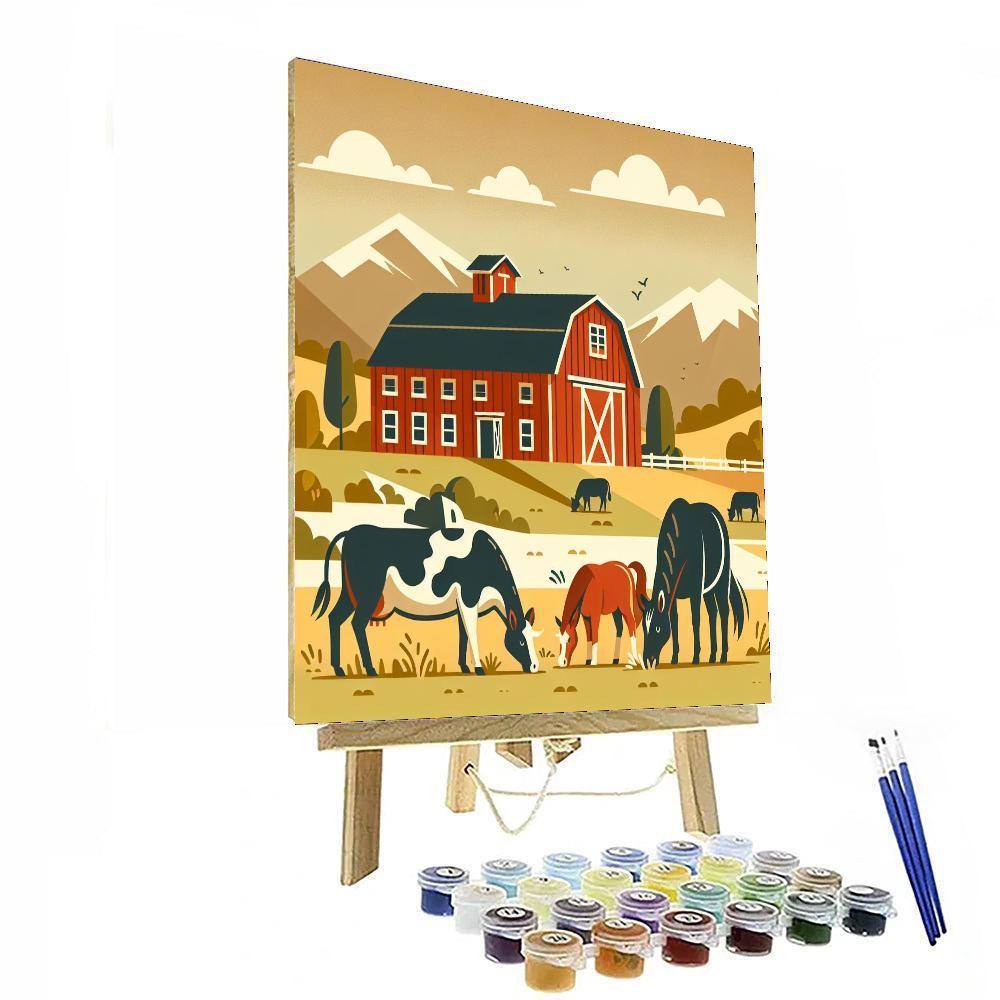 Rustic Ranch Paint By Numbers Art