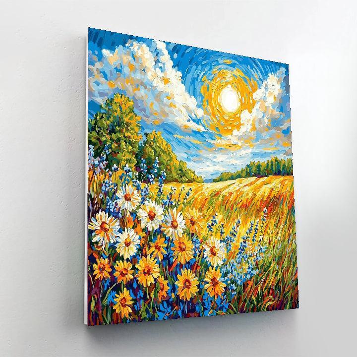 Vincent Van Gogh Inspired Rays Of Sunshine  Painting By Numbers Kit