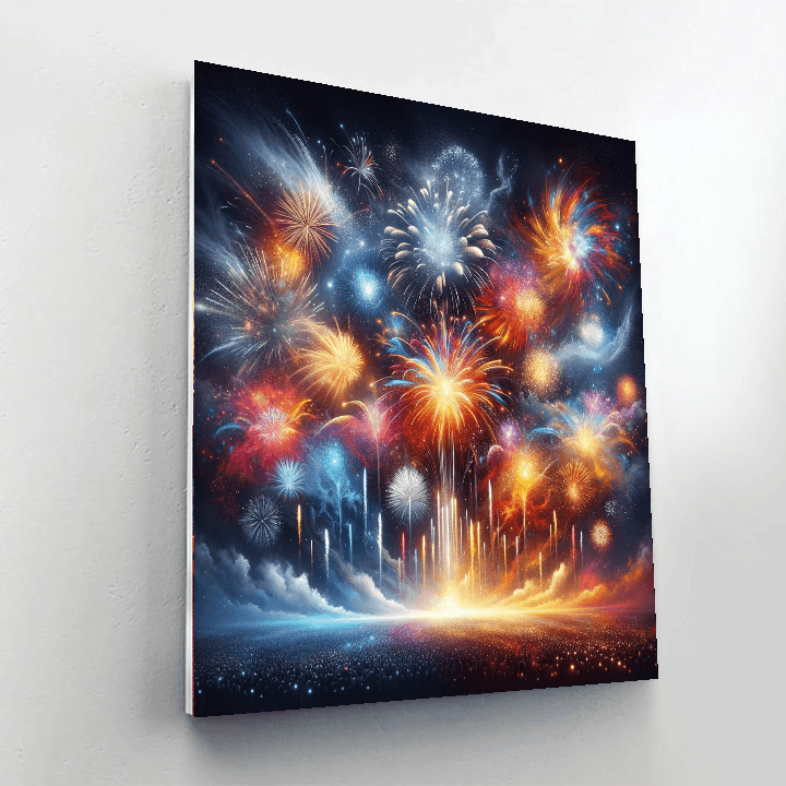 Dazzling Fireworks Display Paint By Numbers Art