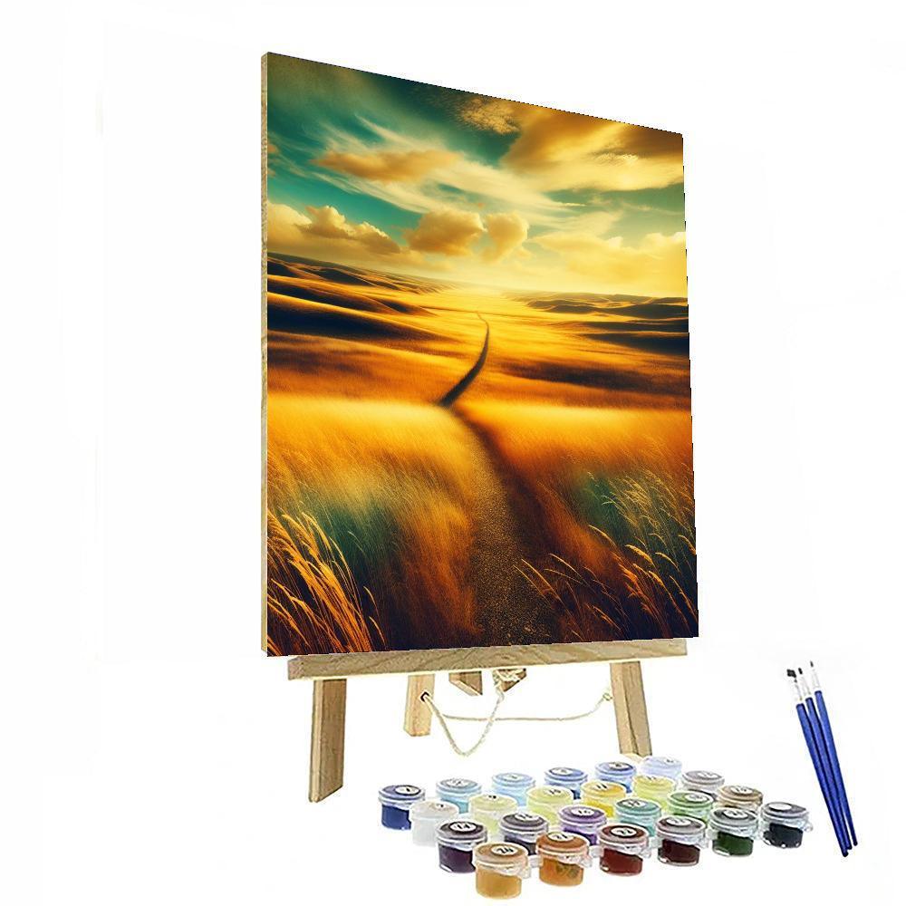 Golden Prairie Path Paint By Numbers Art