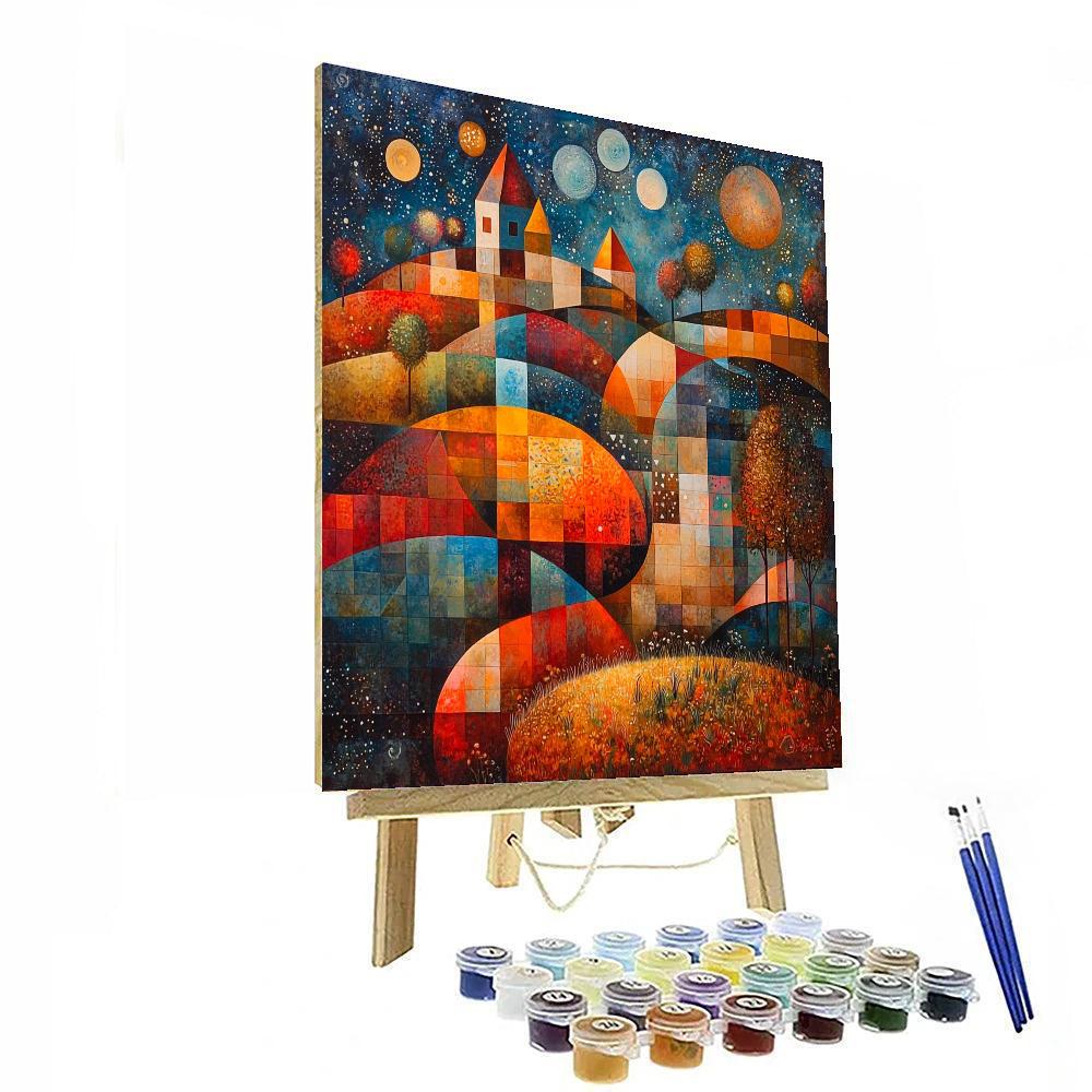 Paul Klee Inspired Whispering Cosmic Threads  Numbered Painting Kits