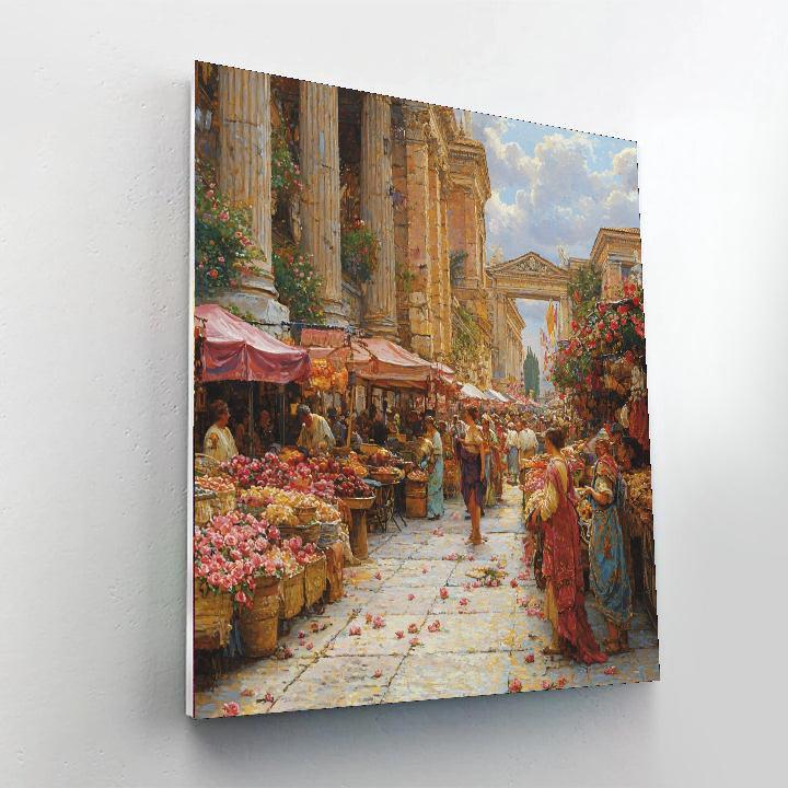 Lawrence Alma-Tadema Inspired Ancient Roman Marketplace  Painting By Numbers Kit