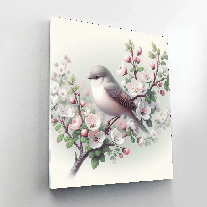 Delicate Bird On A Blossom Numbered Painting Kits