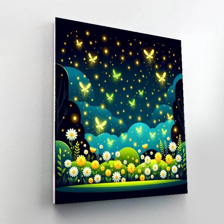 Flying Fireflies Paint By Numbers Art