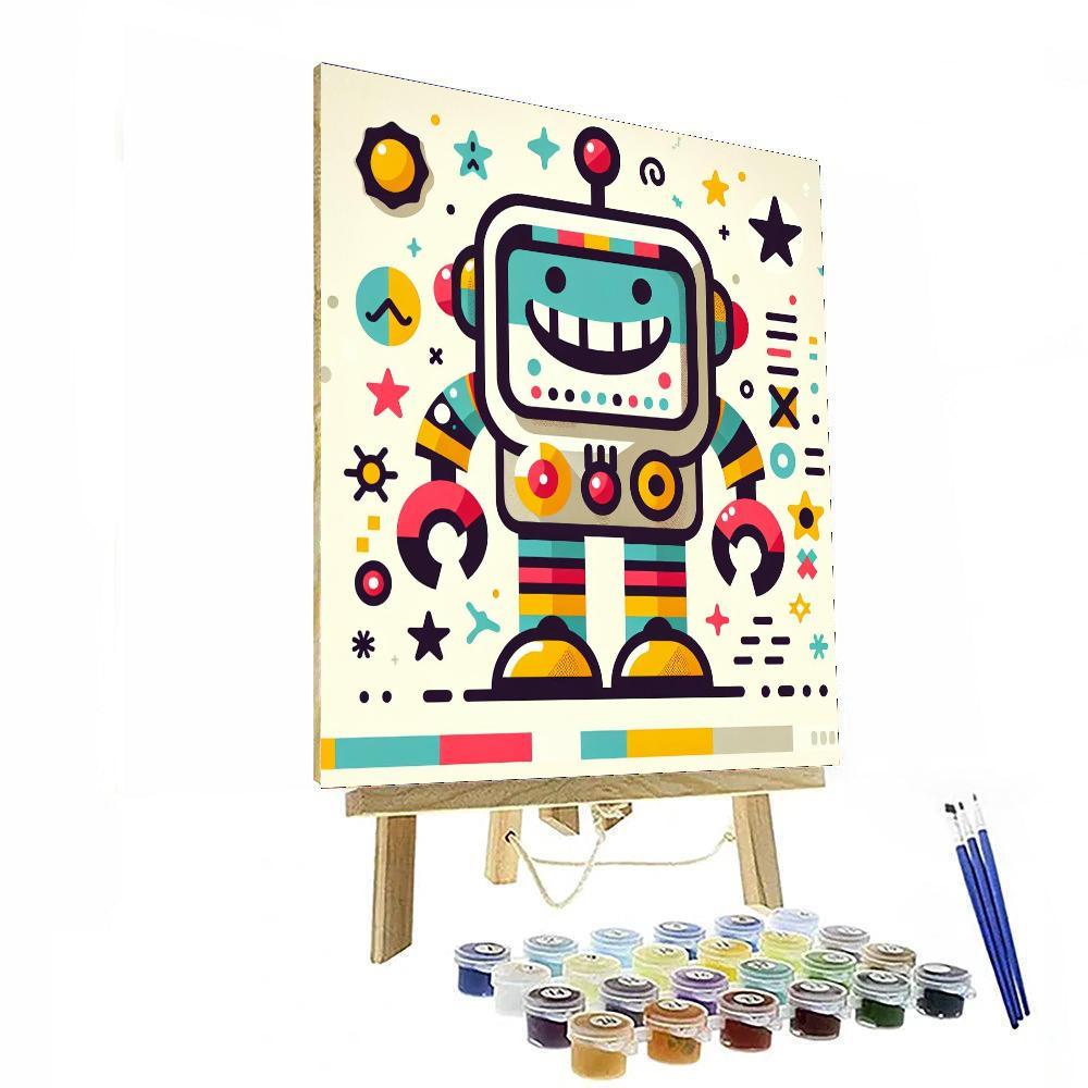 Spunky Little Robot Paint By Number