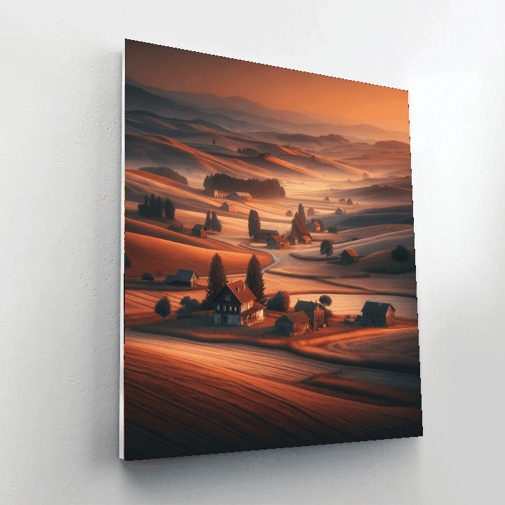 Calming Countryside Dusk Paint By Numbers Art