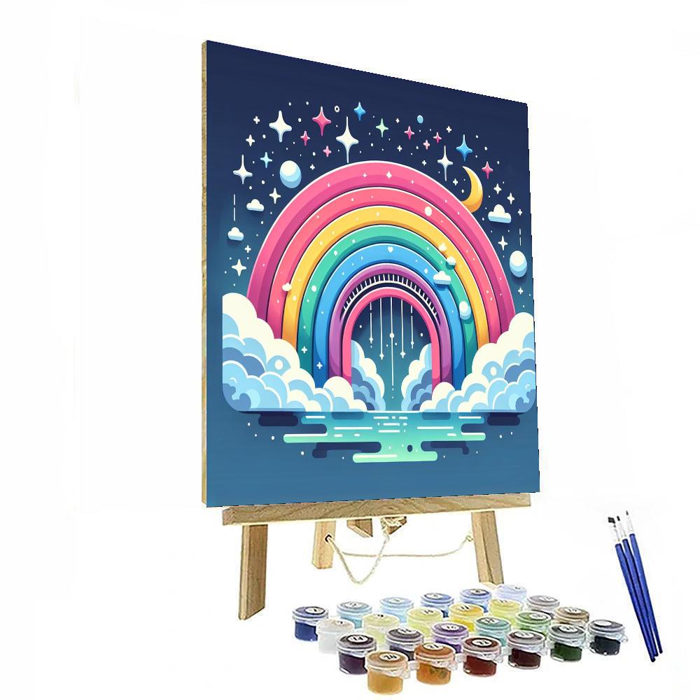 Dreamy Rainbow Bridge DIY Paint By Numbers