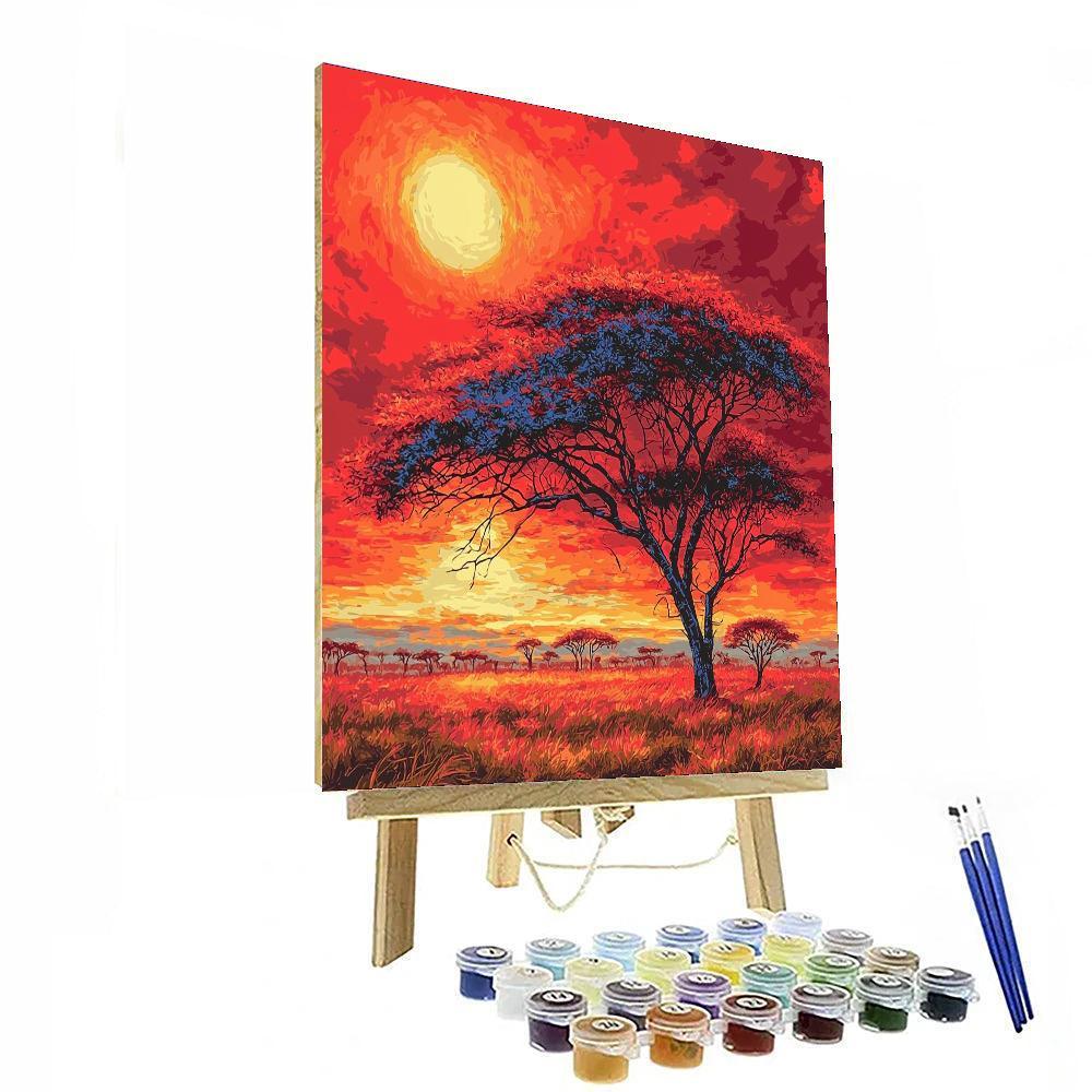 Basquiat Inspired Exotic Savannah Sunset  DIY Paint By Numbers