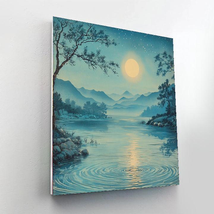 Utagawa Hiroshige Inspired Mystical Moonlit Waters  Number Painting