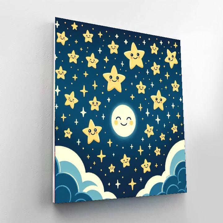 Bright Starry Night Paint By Numbers Art