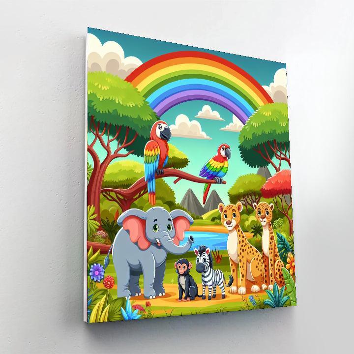 Rainbow Jungle Safari Numbered Painting Kits