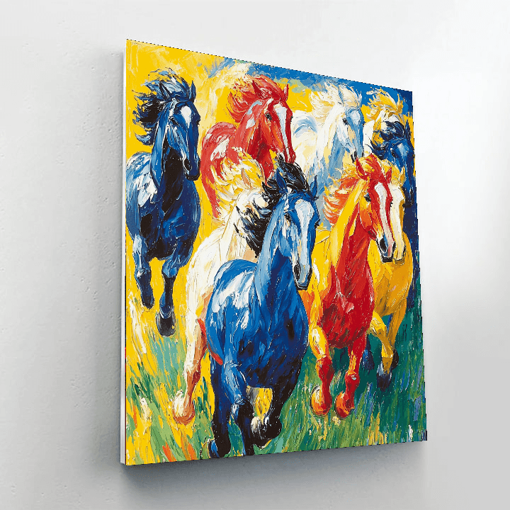 Franz Marc Inspired Wild Horses In Motion  Paint By Numbers Kits