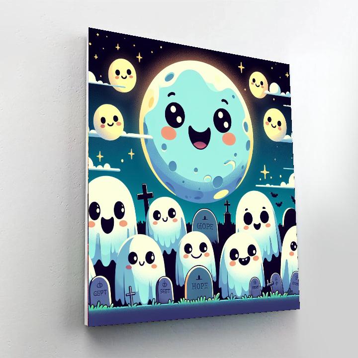Giddy Ghosts Paint By Numbers Art