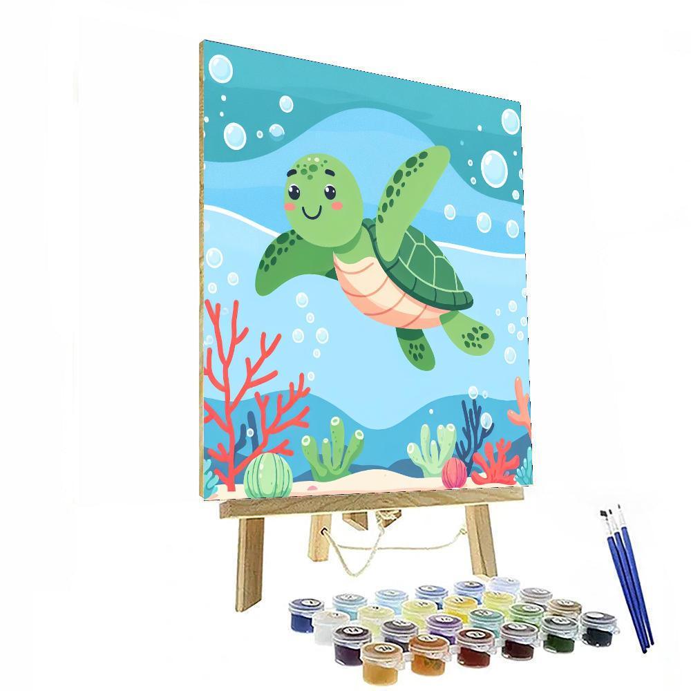 Fun Sea Turtle Painting By Numbers Kit