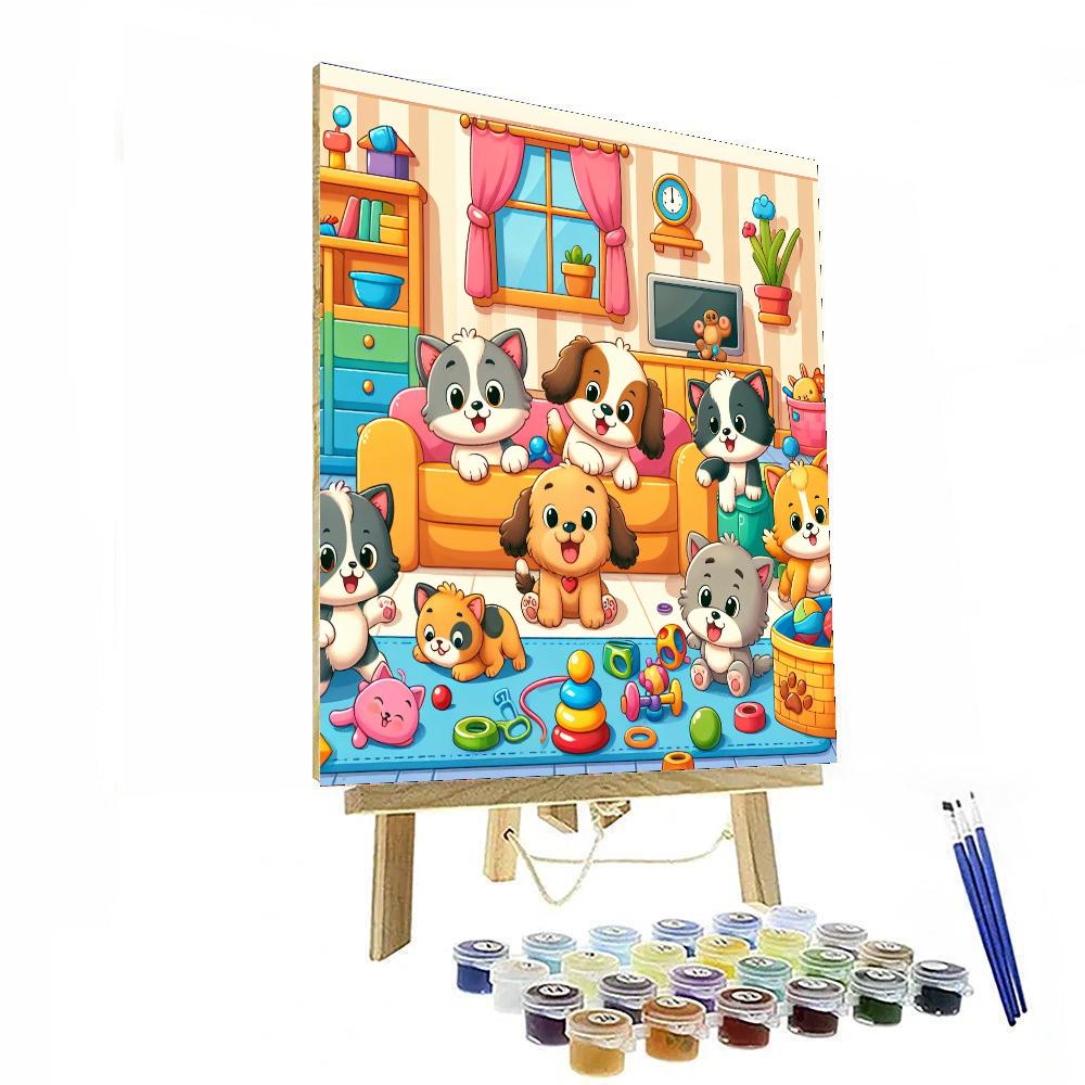 Colorful World Of Pets Number Painting