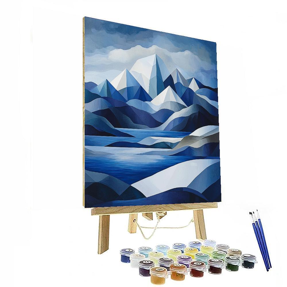 Malevich Inspired Geometric Mountain Range  Paint By Numbers