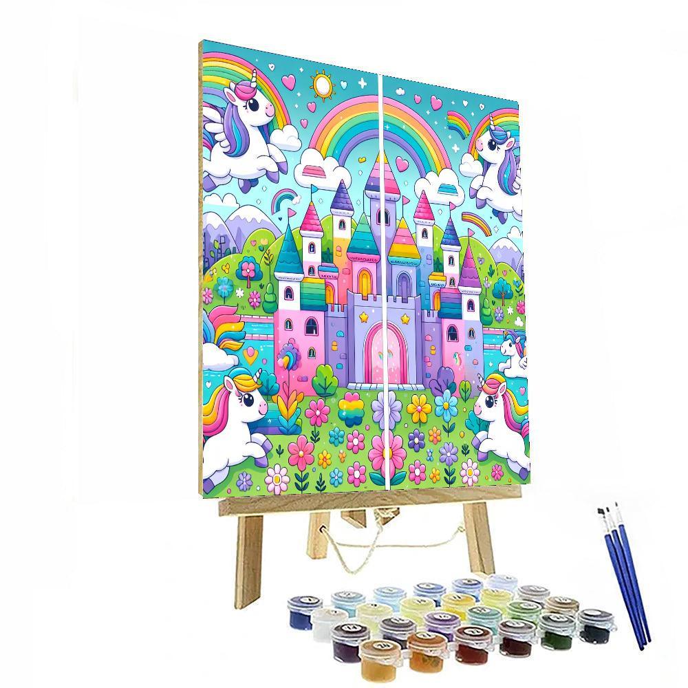 Rainbow Unicorn Kingdom Painting By Numbers Kit