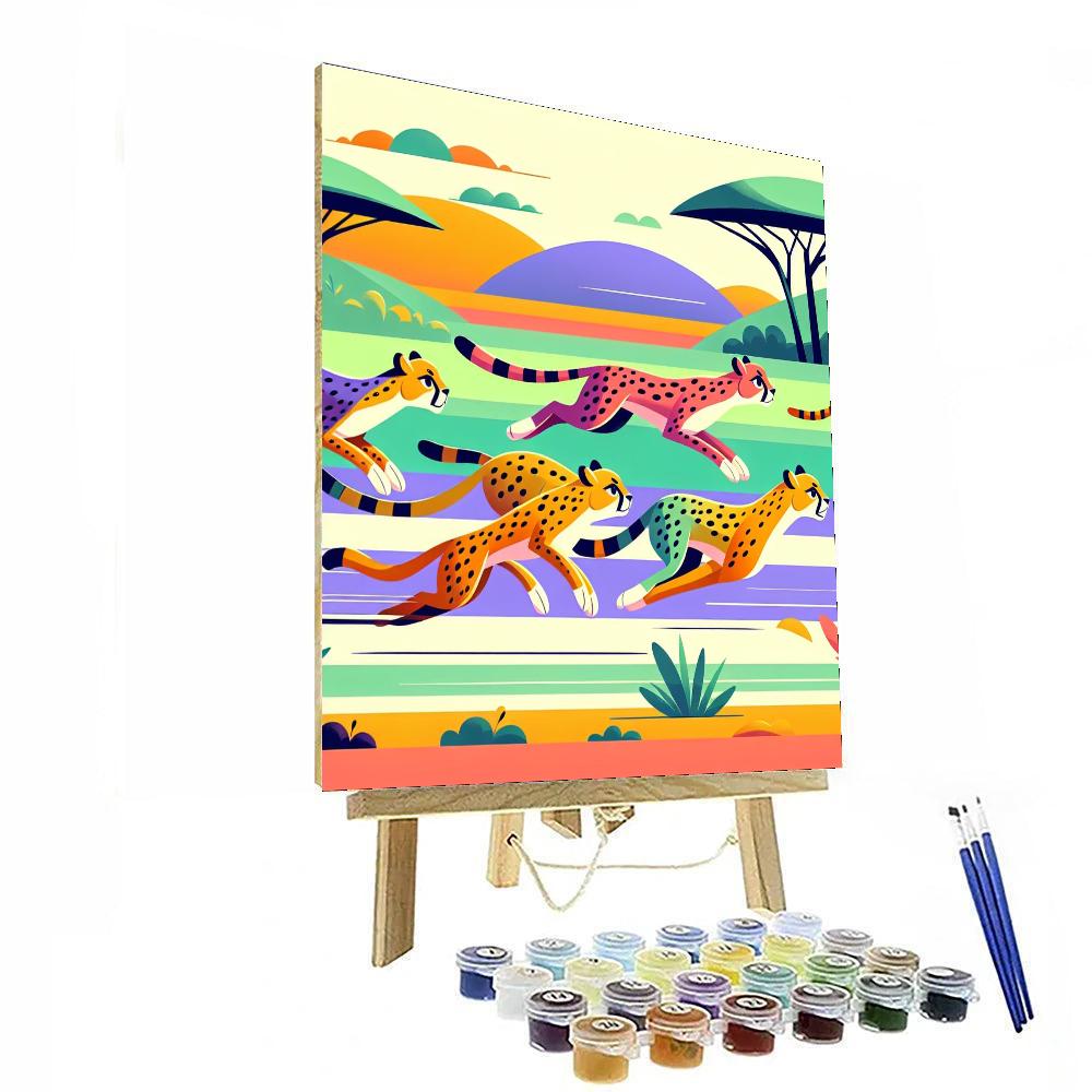 Cheetah’s Chasing Challenge Paint By Numbers