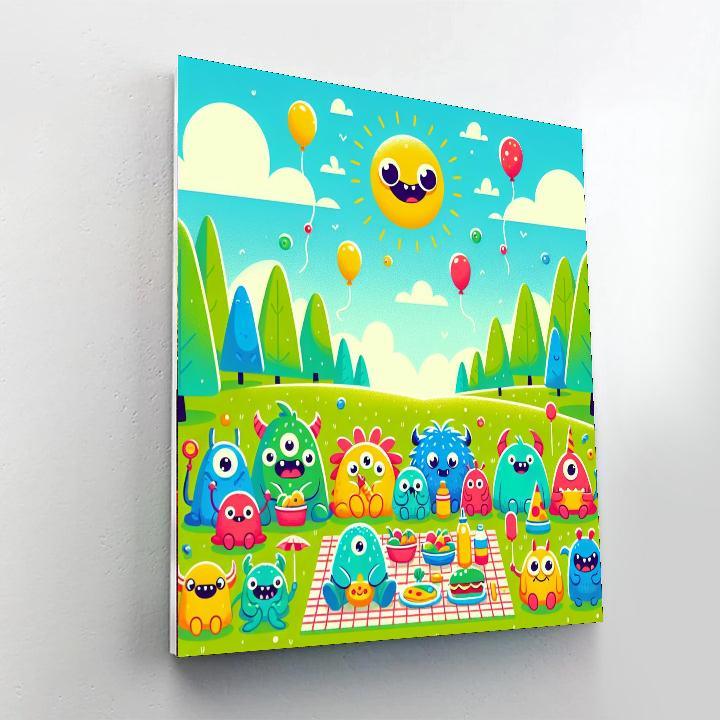 Silly Monster Picnic Painting By Numbers Kit