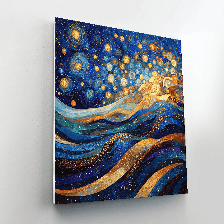 Gustav Klimt Inspired Cosmic Waves  Paint By Numbers