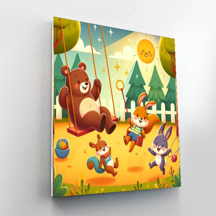 Joyful Animal Playground Numbered Painting Kits