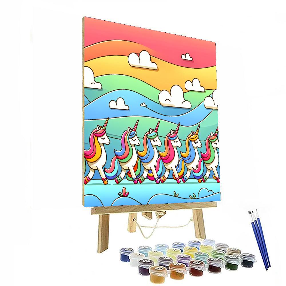 Dreamy Unicorn Parade Number Painting