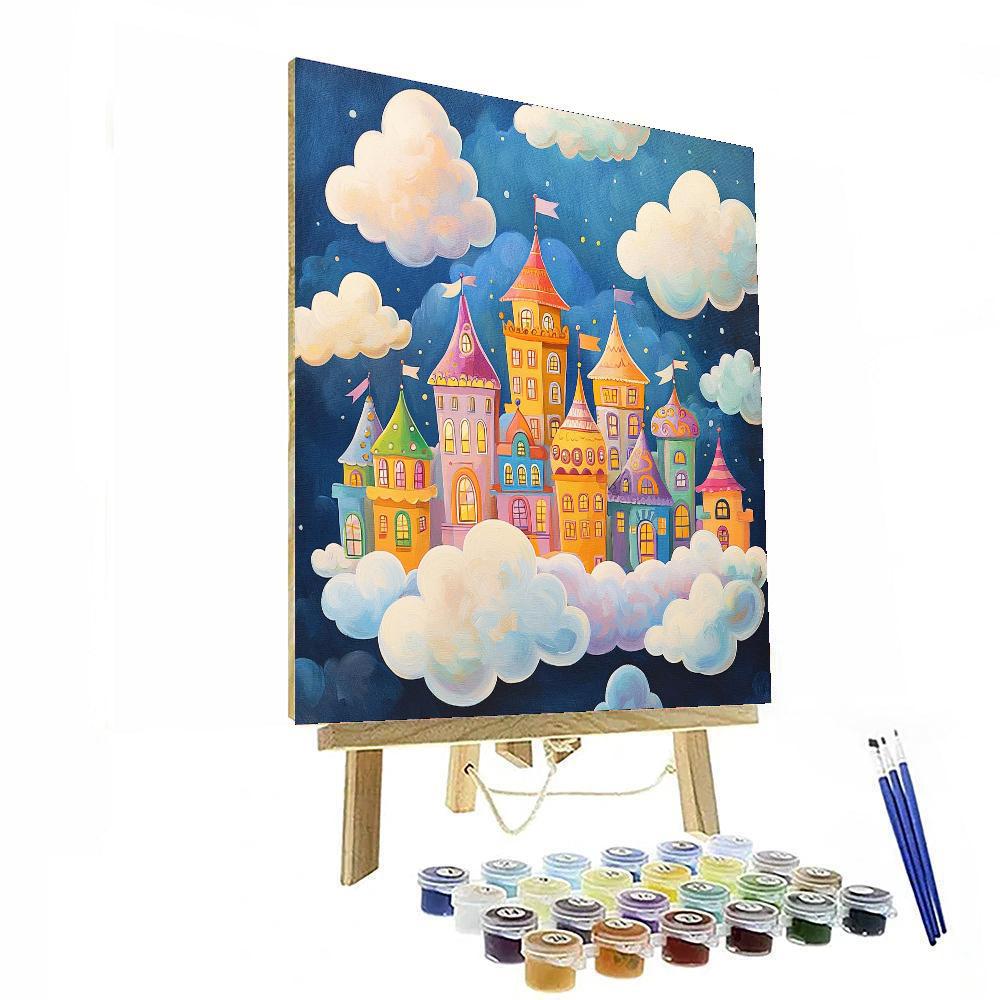 Dr. Seuss Inspired Floating City Dreams  Number Painting