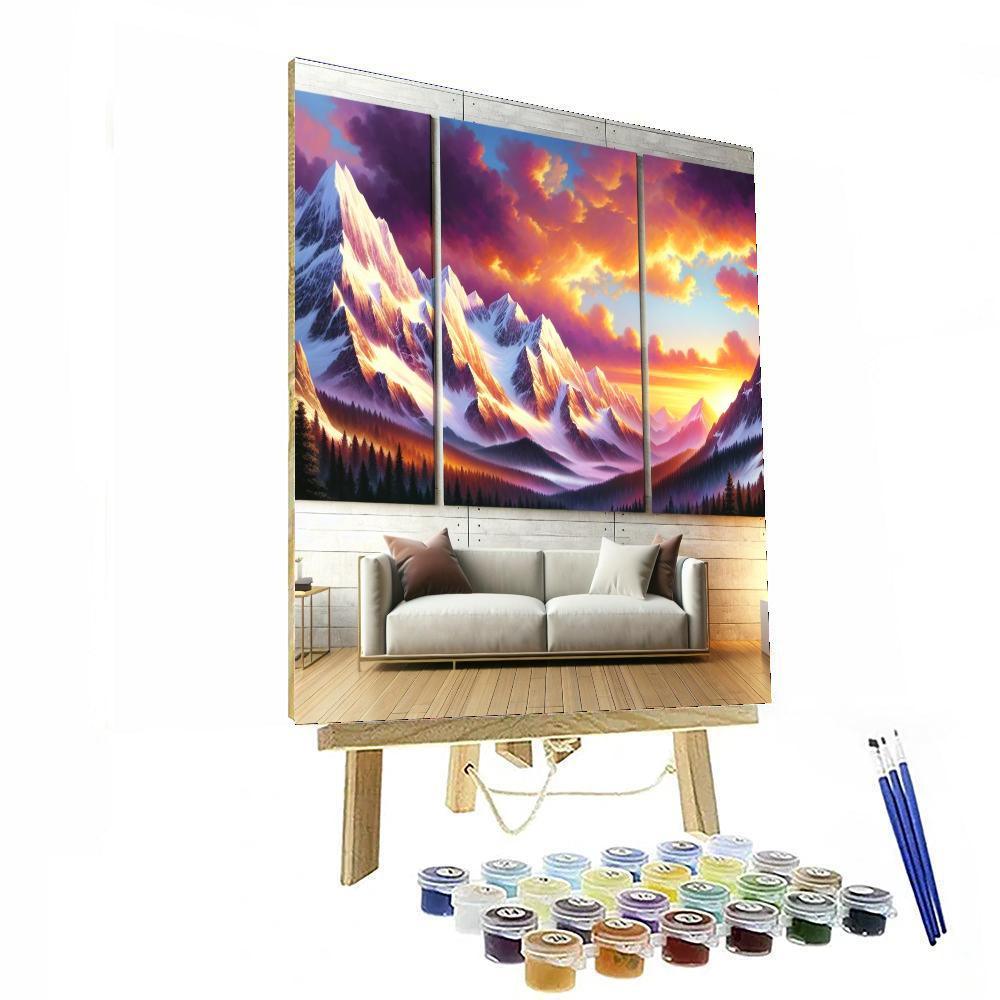 Alpine Sunset Splendor Painting By Numbers Kit
