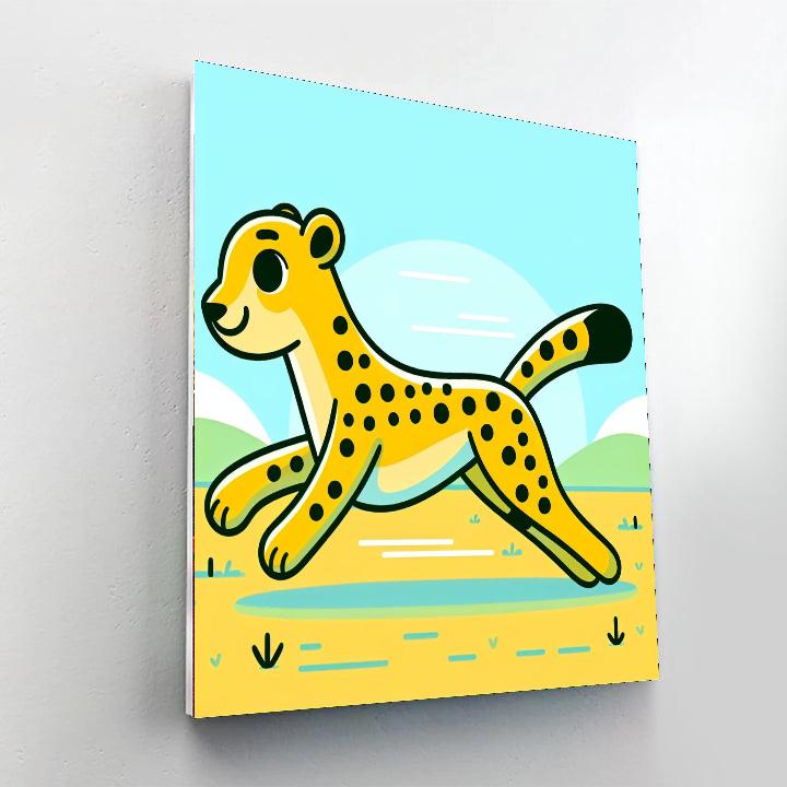 Dashing Cheetah Paint By Numbers Art