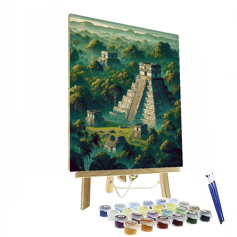 Ancient Mayan Ruins Painting By Numbers Kit