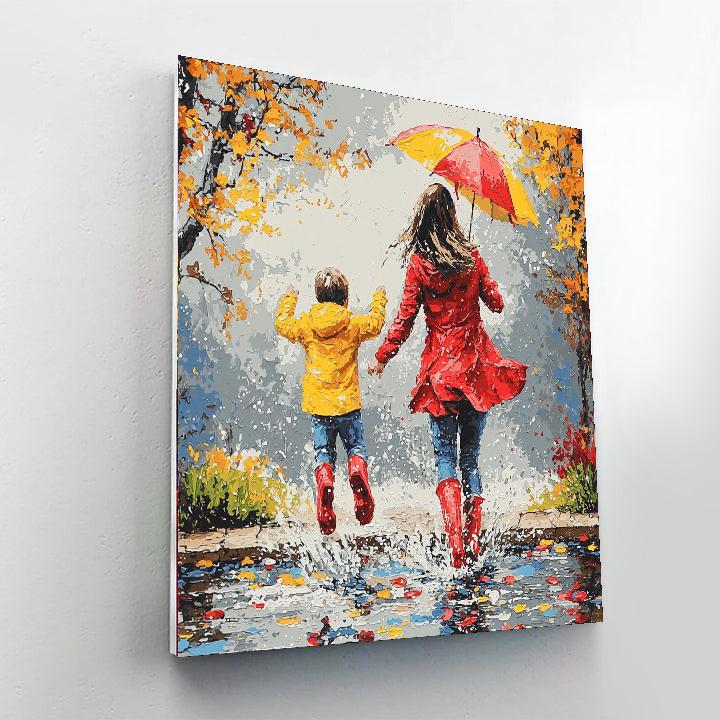 Raindrops And Puddle Hops Number Painting