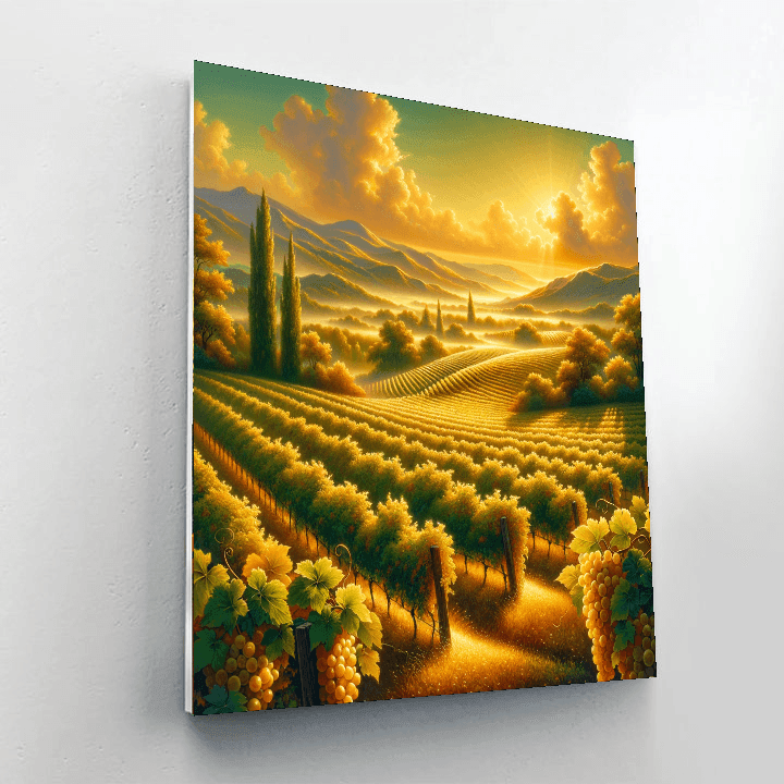 Sunkissed Vineyard Escape Number Painting