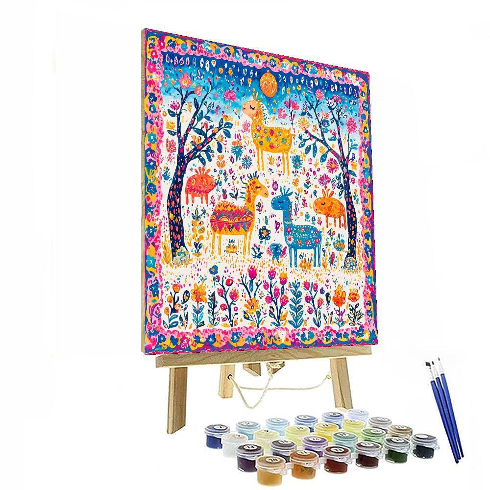 Folk Art Inspired Inspired Folk Art Celebration  DIY Paint By Numbers