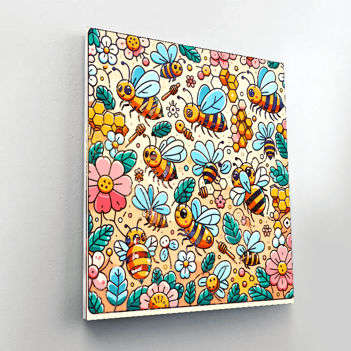 Busy Beehive Number Painting