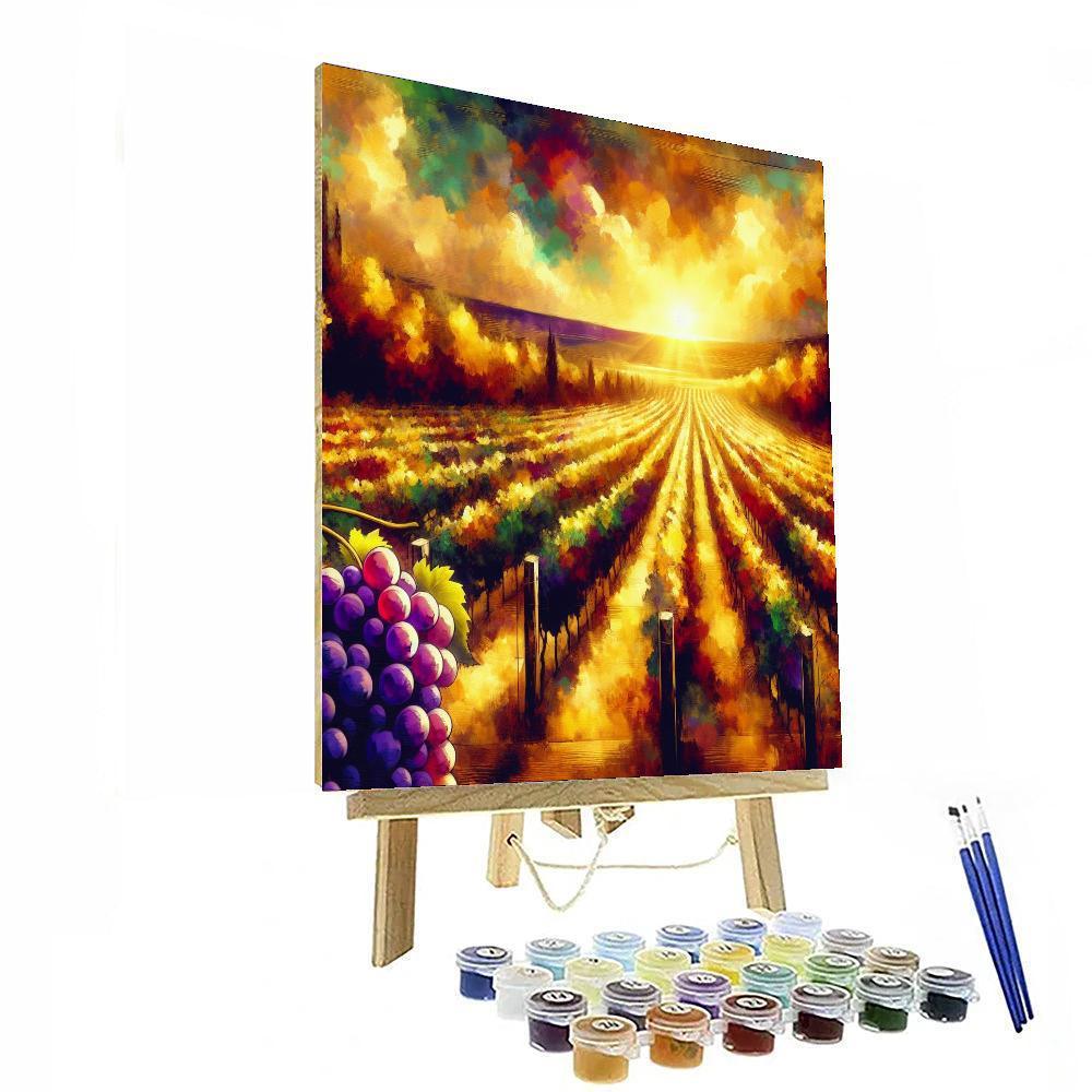 Sunlit Vineyard Charm Paint By Numbers Art