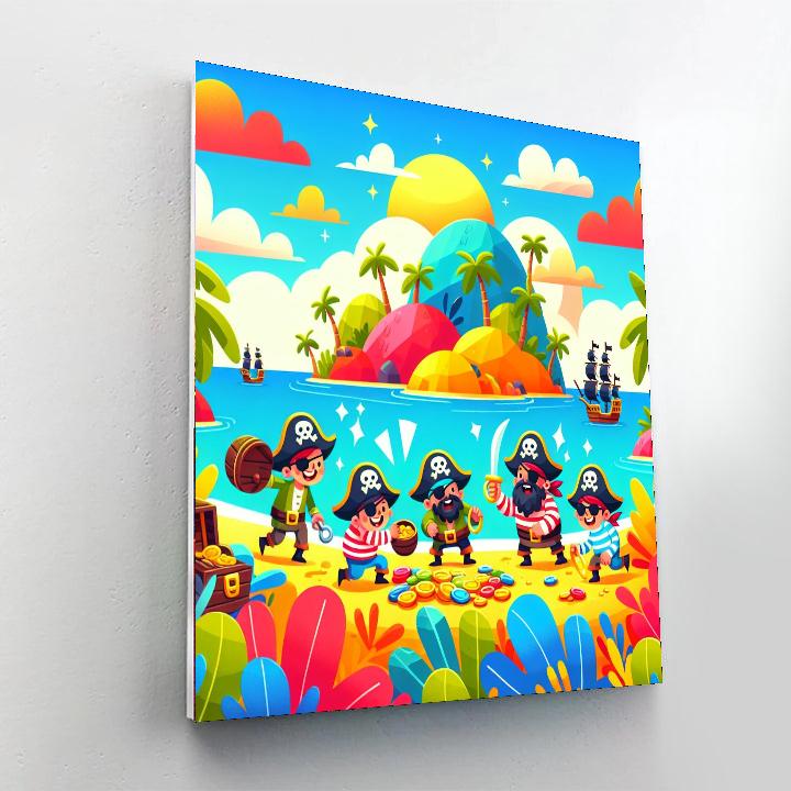 Playful Pirate Treasure Paint By Numbers Art