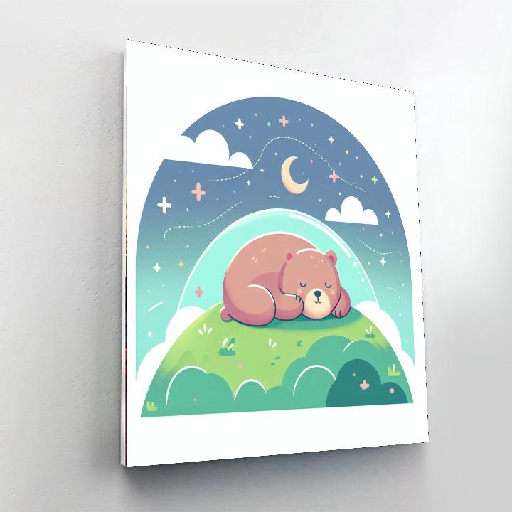 Starlit Bear's Dream Painting By Numbers Kit