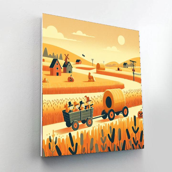 Happy Harvest Hayride Paint By Numbers Art