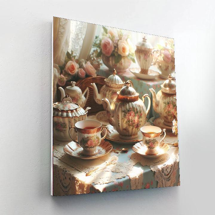 Vintage Tea Time Charm Painting By Numbers Kit