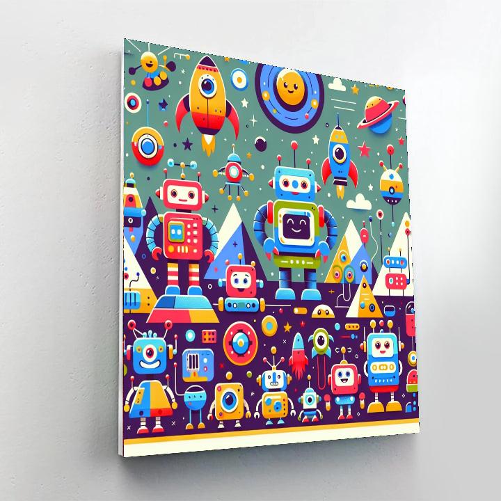 Funky Robot Explorers Paint By Numbers